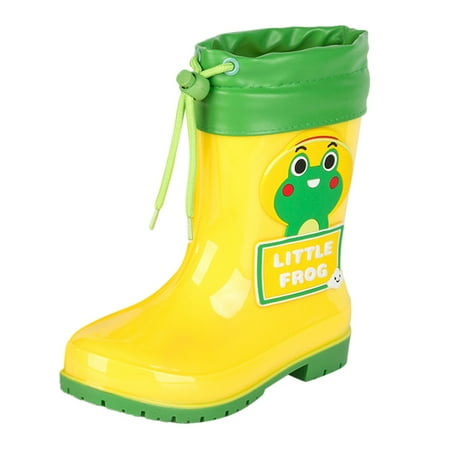 

Children Rain Boots Cute Cartoon Fashion Waterproof Non-Slip With Flecce Rain Boots Soft Bottom Rain Boots