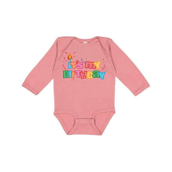 Inktastic It's My Birthday Letters Boys or Girls Long Sleeve Baby Bodysuit