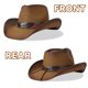 thumbnail image 4 of Sombrero vaquero WQWOVRVO con ala ancha de paja para mujeres y hombres, color marrón, 4 of 7