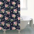 thumbnail image 4 of Pioneer Flower Floral Print Pattern Shower Curtain 72"x84", Bathroom Decorative Shower Curtain Set with 12 Hooks, Waterproof Washable, 4 of 6
