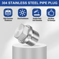 thumbnail image 4 of M27 x 2 Male Pipe Plug 2Pcs Oil Drain Plug 304 Stainless Steel Hex Flange Socket, 4 of 7
