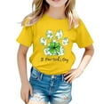 thumbnail image 1 of LUOGENLI T-Shirt pour Filles Enfants Filles Pâques Mignon Saint Pat Col Rond Manches Courtes Tee Été Décontracté T-Shirt Longs pour Filles Tendance Été Jaune 3-4 Ans, 1 of 4