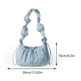 thumbnail image 4 of Bolso Mano Hombro Axila Elegante Color Sólido Diseñador Fruncido, 4 of 9