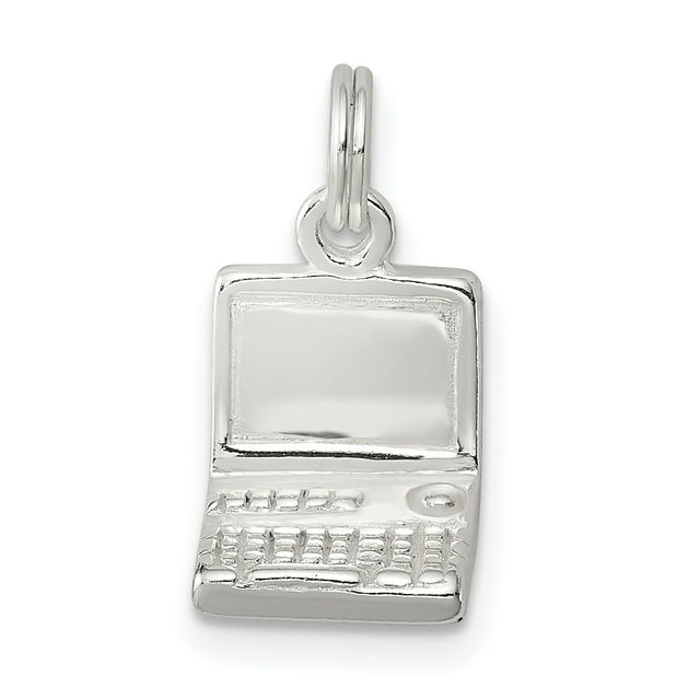 925 Sterling Silver Laptop Necklace Charm Pendant Household