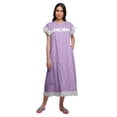 thumbnail image 1 of Moomaya Chemise de Nuit Imprimée pour Femmes Mi-Mollet en Coton à Manches Courtes, 1 of 6