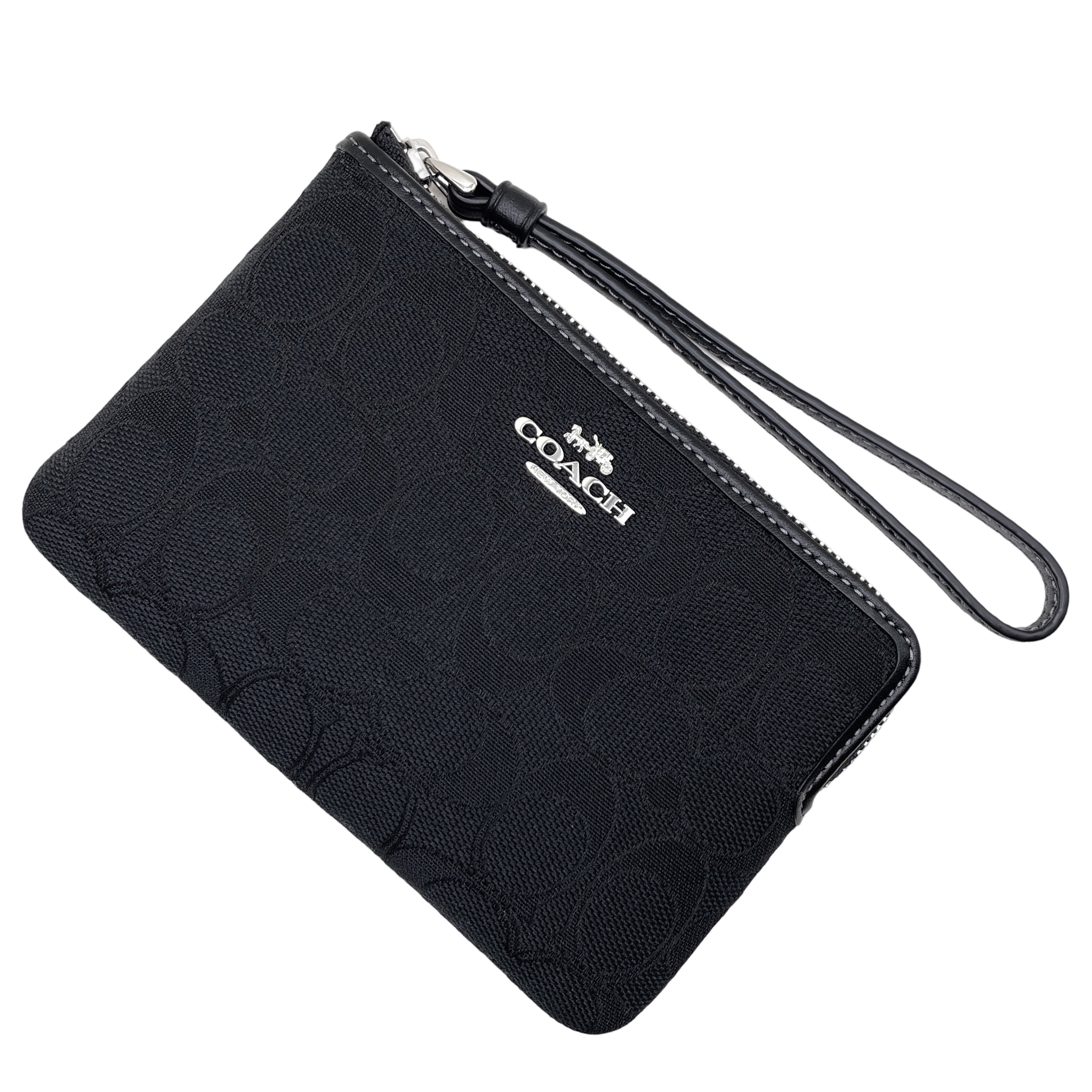 Coach Women's Small Corner Zip Wristlet in Signature Coach Women's Small Corner Zip Wristlet in Signature