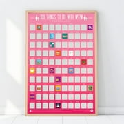 Gift Republic Pink 100 Things to Do with Mum Mom Scratch Off Bucket List Poster