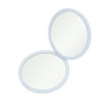 thumbnail image 4 of Unique Bargains 1 Pc Circular Folding Makeup Mirror for Vacation Travel Light Blue Plastic Glass, 4 of 5