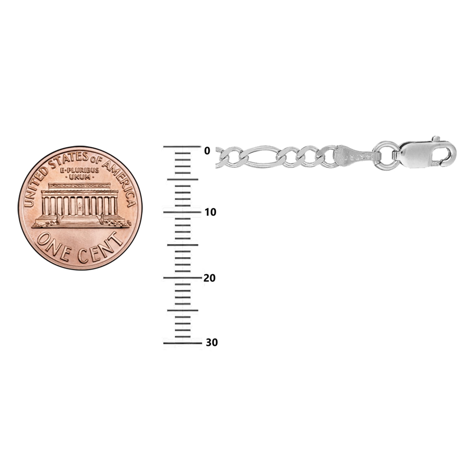 Ritastephens Sterling Silver Figaro Link Ankle Anklet Chain 10inches 3mm for Male Female Adult and Teens