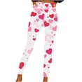 thumbnail image 2 of TaTaai Valentine's Day Print Stretchy Non-see-through Women Tight Fit Yoga Pants High Waisted Elastic Breathable Workout Gym Casual Daily Wear Full Length Leggings Gift, 2 of 7