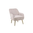 thumbnail image 4 of Velvet Accent Chair, Modern Wingback Armchair with Gold Metal Legs, Comfy Single Sofa Chair Side Chair with Tufted Backrest and Armrests, Upholstered Reading Chair for Living Room, Bedroom, Beige, 4 of 7