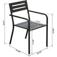 thumbnail image 3 of Metal Outdoor Dining Chairs Set of 4, 380 Lbs Stackable Patio Chairs Set of 4, All-Weather Bistro Chair with Armrest, for Backyard Lawn, Deck, Poolside, Porch, Bistro, Black, 3 of 5