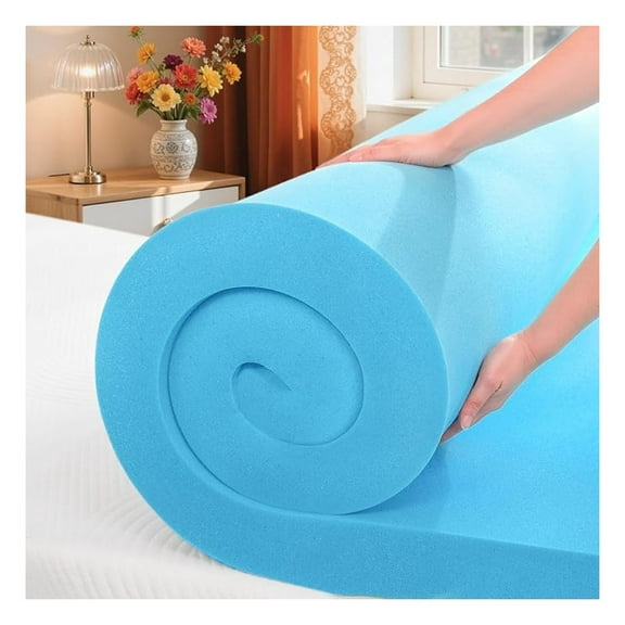 Full Mattress Topper, Gel Infused Memory Foam Mattress Topper, Soft Bed Topper Mattress Pads for Bed, Sofa, RV, Certified, Blue, 3 Inch