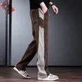 thumbnail image 2 of Pantalones de poliéster con bolsillos para hombre, ropa clásica, de bajo precio, estilo coreano, holgados, informales, ropa original, 2 of 4
