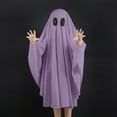 thumbnail image 3 of Wuxian Boys Girls Halloween Clothing Robe Cute Funny Print Solid Color Ankle-Length Fancy Party Dress Up Robe Hooded Coat,Purple,5-6 Years, 3 of 8