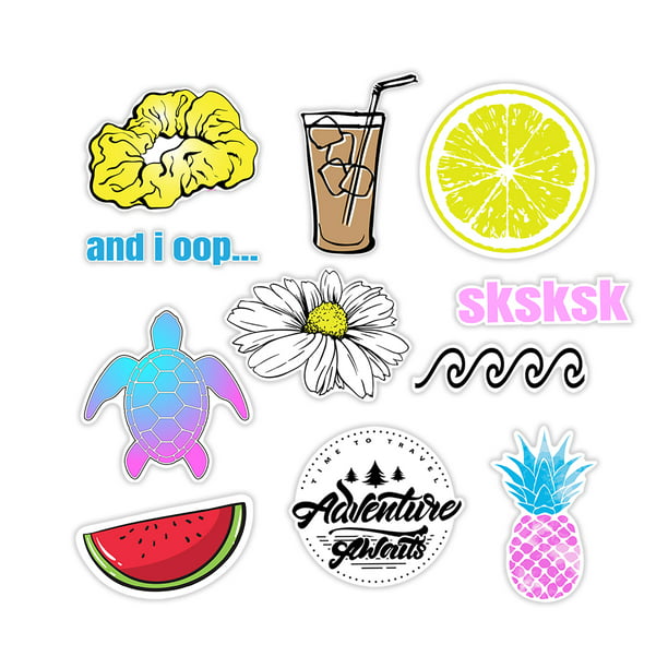 11 Pack Cute Vsco Stickers Pack Aesthetic Stickers For Hydro Water Bottle Stickers Laptop Computers Notebook Planner Trendy Scrapbooking Walmart Com Walmart Com