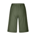 thumbnail image 5 of Jxximdong Cargo Shorts for Women, Casual Solid Side Pockets Pants Shorts Elastic Waist Pockets Daily Mid Long Lace Shorts, Green Women's Casual Shorts, 5 of 6