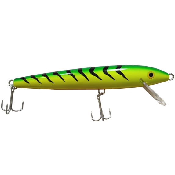 Rapala's 24.5” Giant Fishing Lure, Décor, Firetiger, Green Yellow, 2.5 lbs