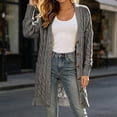 thumbnail image 2 of LWFFDAW Long Open Fornt Cardigan Sweater for Women Long Sleeve Button Down Sweater Fall Winter Soft Loose Knit Sweater Coat, 2 of 10