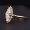 thumbnail image 2 of Cora Jewellery 1.5 CT Marquise Moissanite Halo Engagement Ring For Women, 14K Rose Gold, 2 of 6