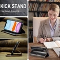 thumbnail image 5 of Leather Case for iPhone 11 Card Slot Folio Flip Wallet Case for iPhone 11 Premium PU Magnetic Kickstand Cover Soft TPU Inner Case Brown, 5 of 7
