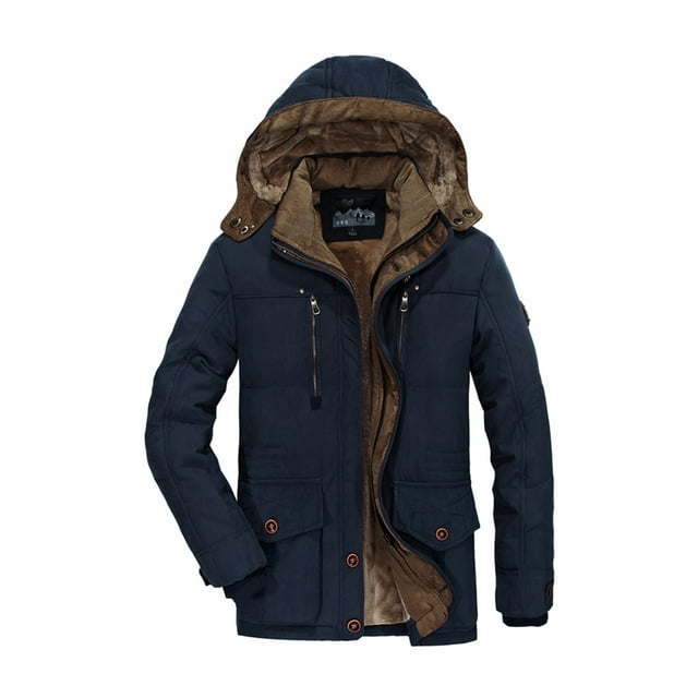 Sonducket Manténgase abrigado y elegante, chaqueta de invierno de talla grande 5XL 6XL, abrigo grueso de lana cálido a prueba de viento, talla Abrigos y chamarras azul oscuro 6XL