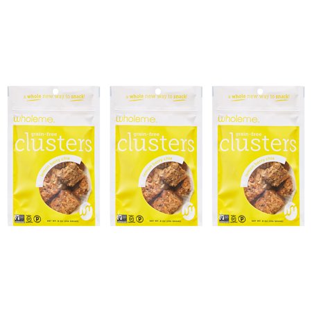 (3 pack) WholeMe, Grain-Free Granola, Gluten Free, Grain-Free Lemon Berry Chia Clusters, 8 oz
