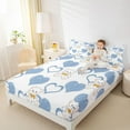 thumbnail image 4 of Feelyou Bowknot Doll Bear Queen Sheet Sets, Kawaii Love Heart Blue Flat Sheet, Teens Kids Boys Girls Queen Fitted Sheet, Breathable Home Decor, 4pcs, 4 of 7