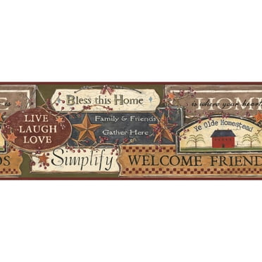 York Wallcoverings Country Sign Removable Wallpaper Border