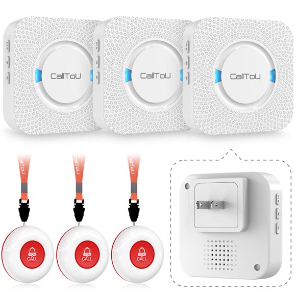Buscapersonas CallToU para personas mayores con 3 receptores y 3 botones