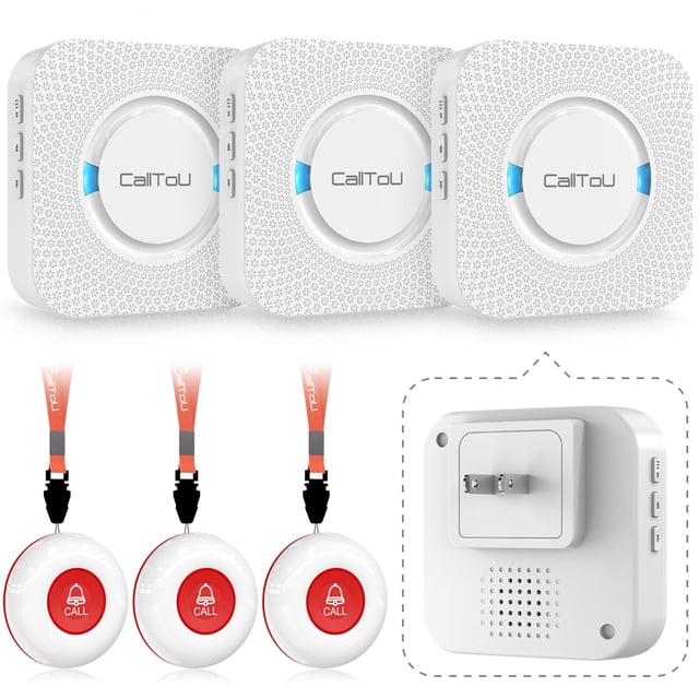 Buscapersonas CallToU para personas mayores con 3 receptores y 3 botones