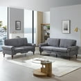 thumbnail image 5 of Aukfa 2 Piece Sofa Set - 66" Wide Rolled Arm Loveseat Couch for Living Room Bedroom, Linen, Gray, 5 of 9