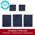 thumbnail image 3 of Mellanni Sheet Set Brushed Microfiber, Extra Deep Pocket, 5 Piece Split King, Navy Blue, 3 of 8