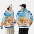 thumbnail image 3 of Rocae Beach Starfish Shell Print Breathable Sun Protection Hoodie Quick-Dry Lightweight Long Sleeve Hoodie Unisex Running Sports Shirt, 3 of 9