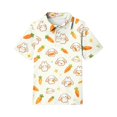 thumbnail image 4 of Domzest Girls Polo Shirt Short Sleeve Animal Print Casual Summer Top Kids Back To School Uniform Cotton Pique Collar Button Down Tee Children Youth Fashion Clothing Beige 3-4 Years, 4 of 5