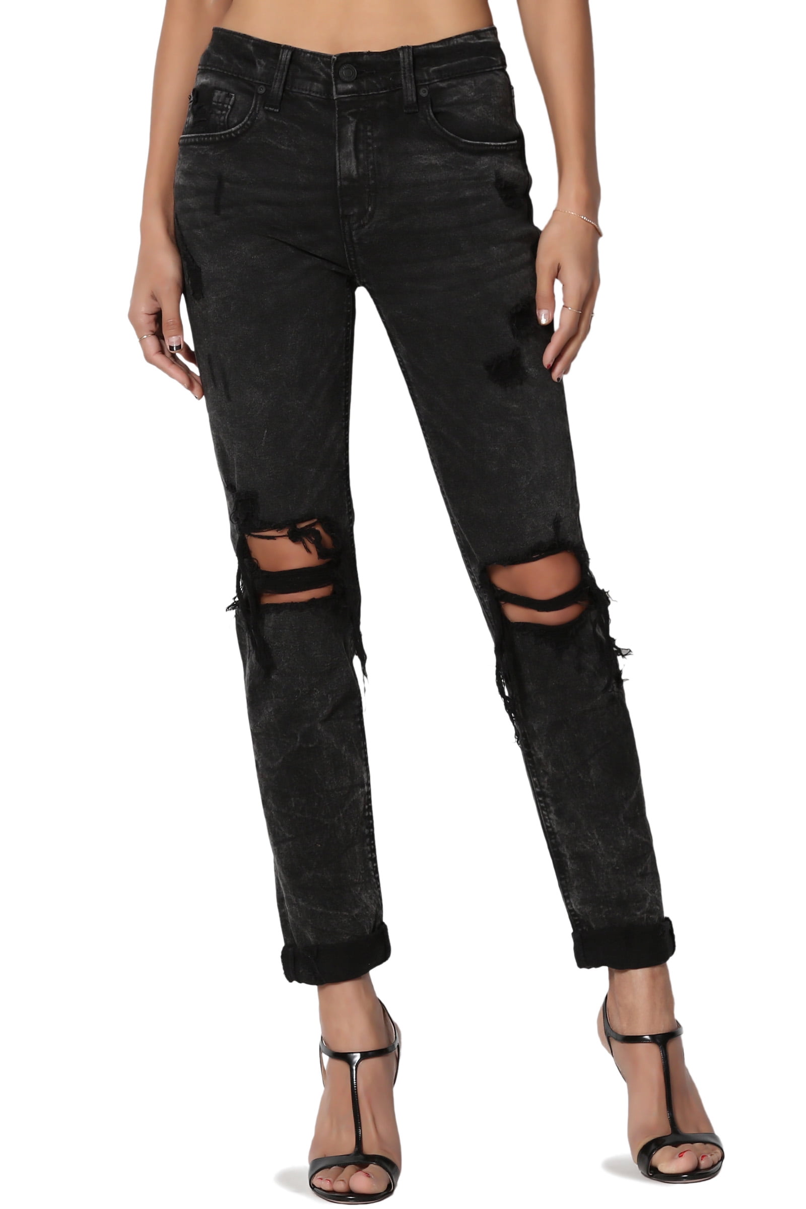 TheMogan Women's Frankie Distressed 