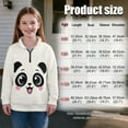 thumbnail image 7 of COEQINE Girls Quarter Zip Pullover, Long Sleeve Loose Fit Sweatshirt with Collar, Soft Polyester Fabric Machine Washable, Cute Casual Style for 13-14 Years, Lovely Panda Beige, 7 of 7