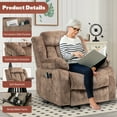 thumbnail image 5 of Power Lift Recliner Chair, Elderly Sofa with Heat Therapy and Massage Function, Heavy Duty Reclining Mechanism Electric Recliner with Side Pocket for Living Room Bedroom Home Theater, Brown, 5 of 10