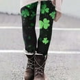 thumbnail image 4 of Gamivast Yoga Pants Women Shamrock Clover Print High Waist Stretchy Gym Pants Holiday Party Soft Workout Pants Slim Fit Leggings St Patricks Day Festival, 4 of 9