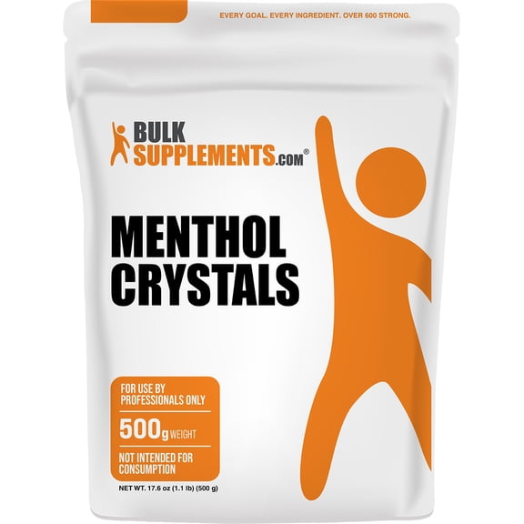 BulkSupplements Menthol Crystals Powder, Dietary Supplement, Respiratory Support, 500g