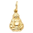 thumbnail image 2 of Ioka-14K Yellow Gold Plain Buddha Charm Pendant with 1.1mm Wheat Chain Necklace - 22", 2 of 6