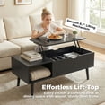 thumbnail image 4 of Alvantor Lift Top Coffee Table with Storage, Modern Lift-Up Design Hidden Compartment, Brown/Black, 4 of 7