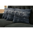 thumbnail image 5 of Ambesonne City Throw Pillow Cover 4 Pack, Dramatic View NYC Skyline, 20", Blegrey Black White, 5 of 5