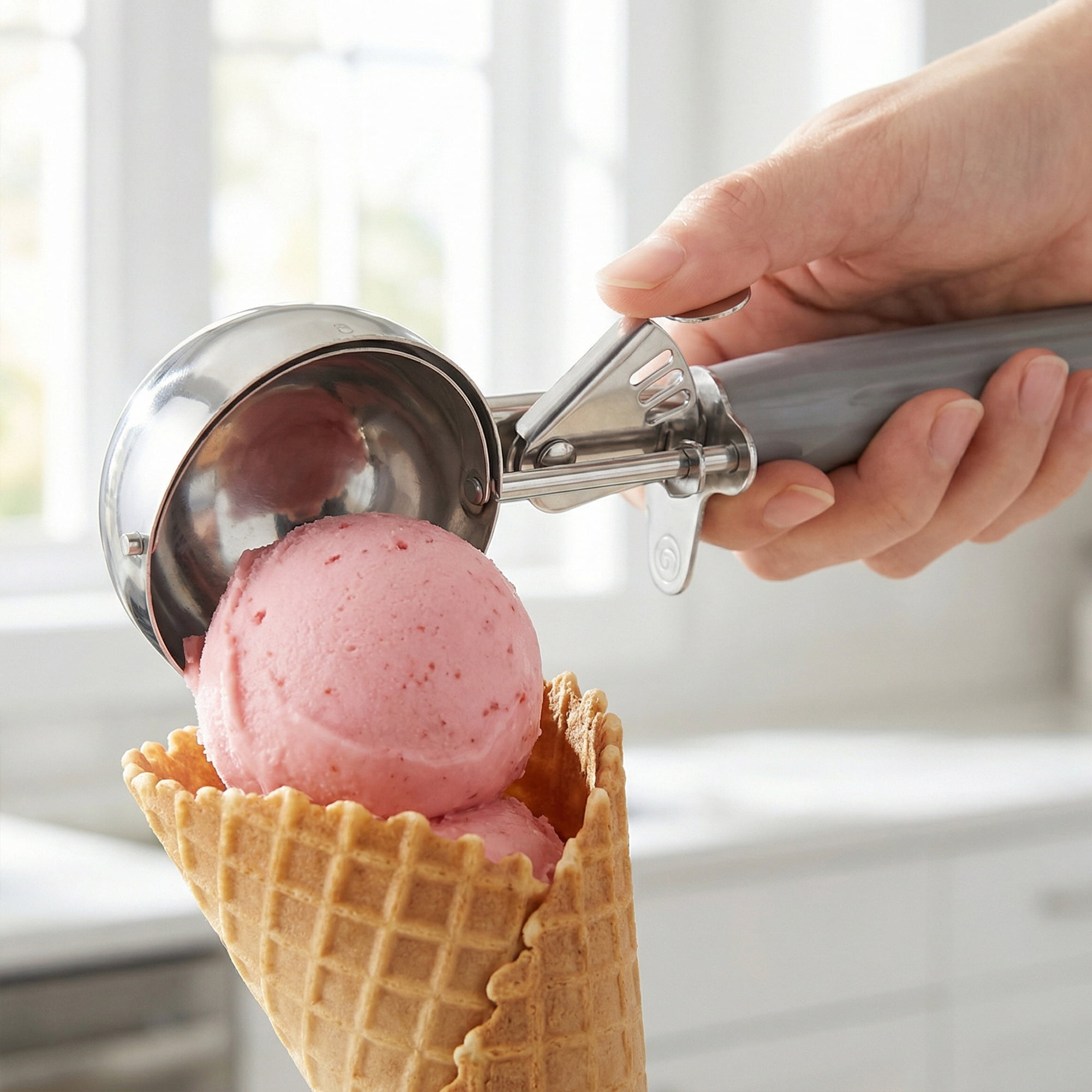 Unique Bargains Stainless Steel Ice Cream Scoop Grey 9in