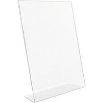 Lorell L-base Slanted Sign Holder Stand Support 8.50" x 11" Media - Acrylic - 1 / Pack - Clear