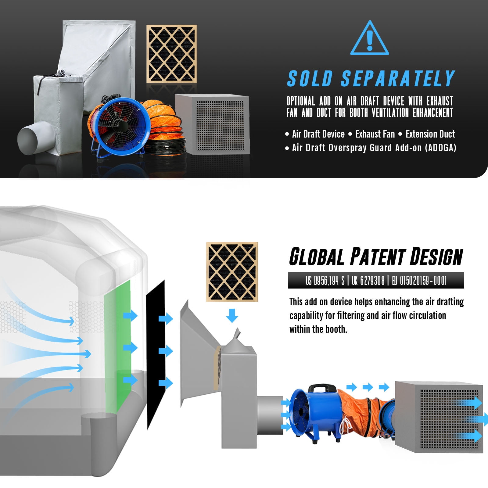EJAEE Silver Series 12x12x10 All Purpose Inflatable Paint Booth w/ Blowers & Filters