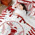 thumbnail image 5 of Erosebridal Red Dripping Baseball Stitch & Batter Silhouette Graphic Twin Bedding Sets 7-Piece, Baseball Graphic Bedding Comforter Set for Boys And Girls Kids,Ultra Soft Home Decor, 5 of 5