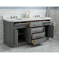 thumbnail image 3 of Water Creation Palace 72" Hardwood Double Bathroom Vanity in Gray & Nickel, 3 of 11