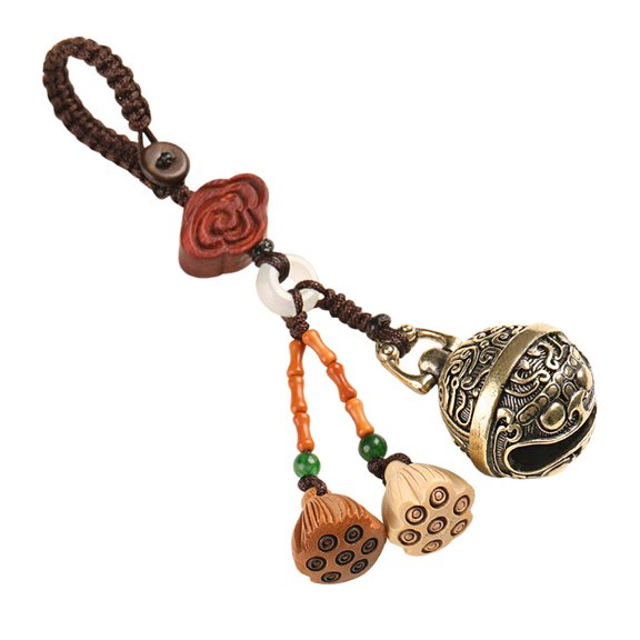 GOOHOCHY Bell Keychain 1Pcs Key Chain Decor for Men in Multi Color and Brass