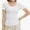 White, variant on Women's Casual Short Sleeve Scoop Neck Summer Tops Ribbed Knit Slim Fit Tee Shirts